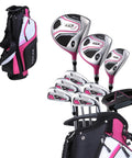 Women's Golf Club Set With Driver, Fairway Wood, Hybrid, Six PW Irons, Putter, Stand Bag, Three Head Covers, Ultra Light Graphite Shafts