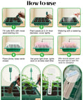 Instructions on using All In One Seed Starter Kit With Dual Grow Lights 2x24 LED Full Spectrum For Indoor Seedlings, including steps and tools.