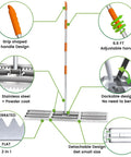 Diagram of 2-In-1 Lawn Leveling Rake with Flat and Serrated Sides, 48-Inch Heavy-Duty Stainless Steel, featuring adjustable features