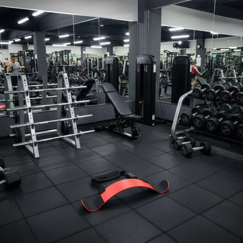 Arm Curl Isolator Training Aid with Upper Arm Stabilizer and Adjustable Strap in a gym setting, emphasizing cleaner bicep form.