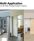 Heavy Duty Bifold Door Fix Kit Includes Spring Loaded Top Roller And Pivot Bracket For No Sweat Setup Folding Closet Pocket Barn Accordion Doors Fits 1 To 1 3 8 Inch Thick Panels showcased with bi-fold and barn doors.