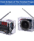 FM Radio Kit For Learning And DIY Soldering Practice 87 To 108MHz Adjustable Radio Module final assembly with acrylic shell