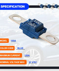Hella Reliable Heavy Duty Midi Fuses 100 Amp High Current Pack Of 3 Corrosion Resistant Tin Terminals 100A fuse with blue housing.