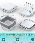 Collapsible Baby Bottle Wash Basin With Built In Drying Rack Two Point Four Gallon Foldable Dish Tub With Sturdy Handles shown open and closed