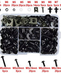 Versatile Black Motorcycle Bolt Nuts Kit With Complete Washer Screw Assortment For GSX1300R SV650 SV250 Bandit 600 Maintenance And Upgrades Heavy Duty Hardware For Motorbike Repairs, black M5-M8 fasteners in organizer