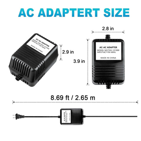 24V AC To AC Power Adapter for Aquasure Harmony Water Softener Gear AQT 56SE SMBP AQT56SE SM 3BP, dimensions shown.