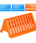 Cool Homoyoyo Lab Slide Drying Rack Pack in orange with blue racks, sturdy triangle plastic design for glass slide storage.
