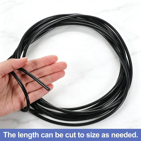 Beefy Silicone Vacuum Hose For Automotive Vacuum Lines, 16.4 Ft Long, 0.125 Inch Inner Diameter, black tubing coil