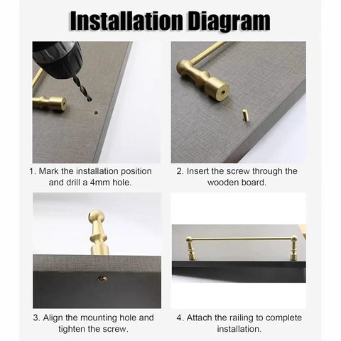 Installation steps for Two Pack 24 Inch Metal Shelf Rails For Wood Shelves And Cabinets, Aluminum Alloy Lightweight Rustproof Anti Fall Guard