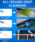 Go-To Mini Split Cleaning Kit Bag With 2L High Pressure Sprayer tools including brushes for air vents, rollers, and fins.