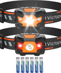 2 Pack Ultra Bright LED Headlamp With 1100 Lumens, Lightweight Headlight, 4 Modes And 60 Degree Adjustable Beam, IPX5 Waterproof