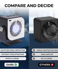 Solder Fume Extractor With 3W Glue Curing Light 15000RPM Soldering Fan compared to standard fan for electronics repair.