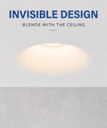 Opaeroo Recessed Plaster Downlight, Flush Mount Ceiling Spotlight 5W GU10 blending seamlessly with a matte plaster ceiling.