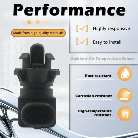 Heavy Duty Ambient Air Temperature Sensor Replacement Slick Drop In Install Built Hella Tough For Gm Vehicles 2015 To 2022 Yukon Sierra close-up view with high-quality materials and rust-resistant features.
