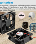 High Speed 80mm 24V DC Brushless Cooling Fan 2 Pin 24 Volt for DIY Ventilation Exhaust Projects in use with electronics