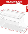 Two Pack Stackable Refrigerator Can Organizer With Lids Holds 10 Cans Each Clear Plastic Soda Can Dispenser dimensions