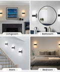 Sleek Black Modern LED Wall Sconce Dimmable Indoor Lighting Adjustable 5CCT Shade Hardwired Wall Lamp For Living Room Bedroom Bathroom Damp Rated 12 Inch game changer in various home settings.