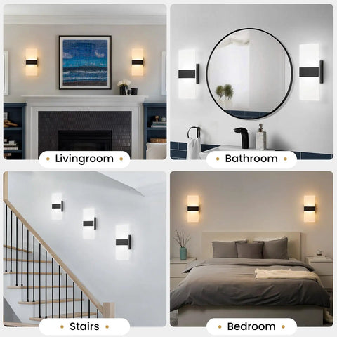 Sleek Black Modern LED Wall Sconce Dimmable Indoor Lighting Adjustable 5CCT Shade Hardwired Wall Lamp For Living Room Bedroom Bathroom Damp Rated 12 Inch game changer in various home settings.