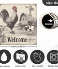 Totally Handy Magnetic Door Cover for Dishwashers and Fridges, 23 by 26 Inch Single Panel, PVC Coated, Farm Animal Rooster Barn Cow Decor