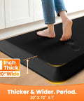 1 Inch Thick Anti Fatigue Kitchen Mat For Floor Non Slip Waterproof Standing Desk Mat For Kitchen Use Ideal For Cooking Cleaning And Working At The Counter Or Sink Black 20 By 72 Inches