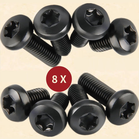 Eight Pack Black License Plate Screws For Tesla Model 3 Model Y And BMW Designed With M5 0.8 By 10mm T25 Security Drive Head