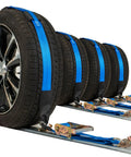 Heavy Duty E Track Wheel Straps 2 Inch By 11 Foot 4 Pack With E Track Fittings And Rubber Blocks for securing car tires