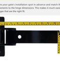 13 Inch Heavy Duty Gate Hinge Solid Carbon Steel 900 Lbs Capacity with measuring tape showing size