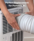 Flexible AC Exhaust Hose For Portable Air Conditioners, 5.9 Inch Diameter, Extendable Up To Eighty Inches installation