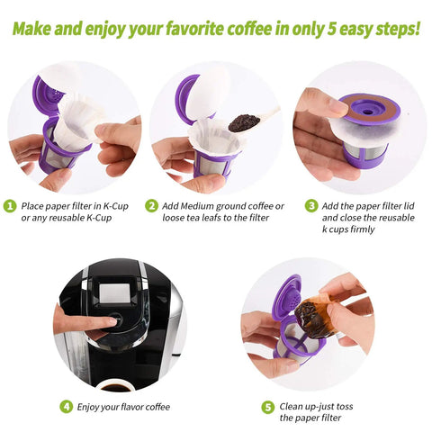 Step-by-step guide for Disposable K Cup Coffee Filters With Lid For Single Serve Brewers 1.0 And 2.0 Universal Fit, 100 Count
