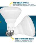 6 Pack BR30 LED Flood Bulbs 8.5W 65W Equivalent, 3500K Natural White, 800 Lumens, Dimmable For Recessed Can Lighting, side view