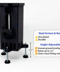 Adjustable Leveling Protective Case With Polycarbonate Shield for Golf Launch Monitor showing height adjustable feature