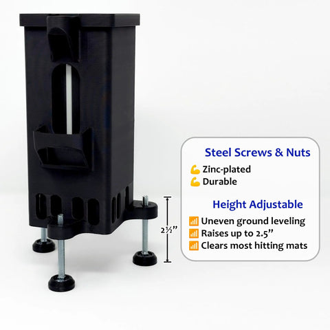 Adjustable Leveling Protective Case With Polycarbonate Shield for Golf Launch Monitor showing height adjustable feature