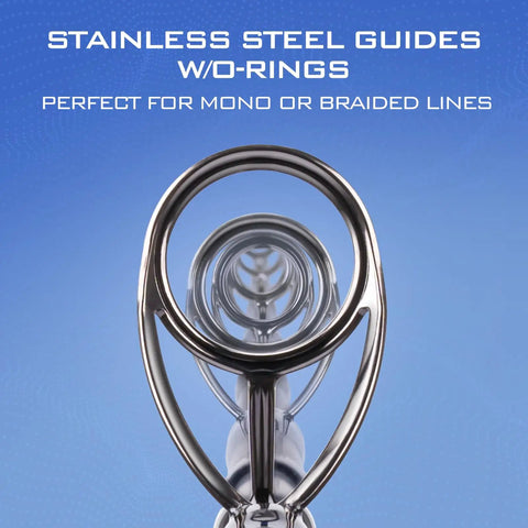 Close-up of Centron Spinning Combo stainless steel guide, suitable for mono or braided lines.
