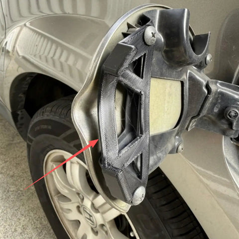 Tough Replacement Fuel Filler Door Bumpers For Honda Element That Lock It Tight And Stop That Loose Flap From Clattering Annoyingly Around While You Drive Down The Road Today. black rubber fuel door bumper on Honda Element, side view