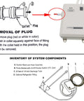 Instruction diagram for Go-To Bottled Water Dispenser Pump System For On Demand Water, showing component removal and setup.