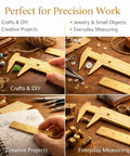 Brass Mini 80mm Double Scale Caliper Handy Portable Sliding Gauge For Gemstones And Jewelry Making Bead Measuring Tool Includes 60mm Brass Ruler Vintage Style No Battery Needed Lightweight Pro Grade And Durable, used for precision work