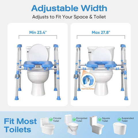 Rock Solid Padded Toilet Seat Riser For Seniors And Mobility Needs Built Tough 450 Lb Capacity No Sweat Adjustable Setup Ultra Comfort Universal Fit Standard Or Elongated Bowls Bathroom Safety Helper