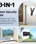 Three In One Sliding Door Security Bar 3 Pack Adjustable From 20.5 To 51.8 Inches With Removable Catches for Doors and Windows