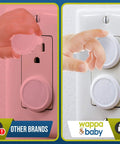 Child trying to remove 32 Pack Outlet Covers For Baby Proofing Easy Install Socket Protectors White To Prevent Electrocution