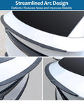 Close-up of Sleek Rear Trunk Spoiler Tail Wing For Tesla Model Y Juniper 2025 2026 showing streamlined arc design and ABS material.