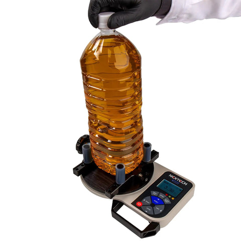 Digital Cap Torque Tester With 5 Newton Meter Capacity, All Metal Body, Graphic LCD Screen, Menu Driven Interface, Universal 100 to 240 Volts AC, Holds Bottles And Jars From 12 To 160 Millimeters, Built For Real World Pro Grade Cap Tightening Tests, bottle cap test