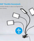 Super Bright LED Desk Lamp With Clamp, 1000 Lumens, 3 Level Dimmable showing flexible gooseneck design