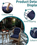 Cozy Up Outdoor Indoor 18 By 18 Inch Waterproof Floral Seat Cushions Set Of 2 with tufted design on wicker chair.