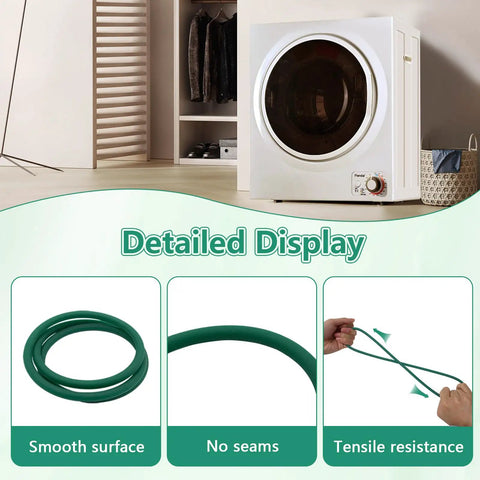 Compact Dryer Blower Fan Belt Replacement For PAN725SF 1.50 Cu Ft Mini Portable Dryer detailed display showing belt texture