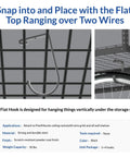 4 Pack Add On Storage Flat Hooks For Garage Ceiling Rack And Wall Shelving System, Holds Up To 50 Lbs Per Hook