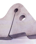 Close-up of metal component from Straight Up Heavy Duty Hardware Kit For 3/8 Inch Lathe Cutoff Tool Bits showing precision shape and holes.