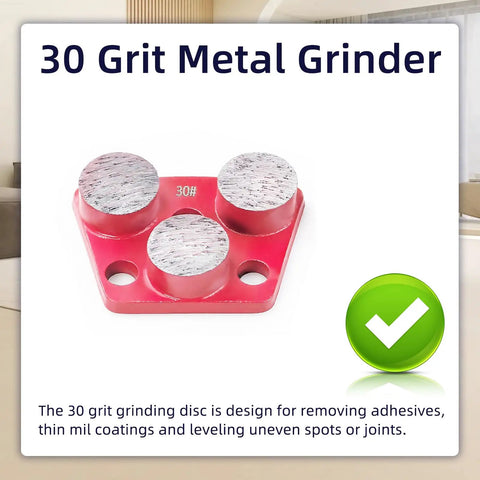 3 Piece Trapezoid Diamond Grinding Disc Set 30 Grit For Floor Grinding Pads Concrete Granite Marble Stone Polishing M9 Mounting Hole Includes Long Teeth Arrow Teeth And Cylindrical Teeth Red For Roughing And Smoothing Floors