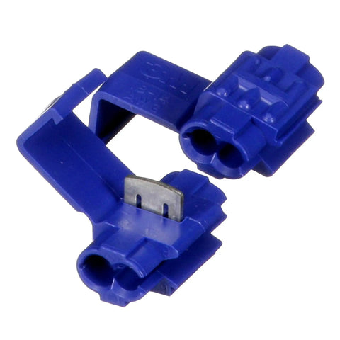Blue Electrical Tap IDC Insulation Displacement Connector for 18-16 AWG solid or stranded and 14 AWG stranded, moisture-resistant