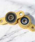 Two pillow block bearings for 6mm shaft; 1/4in bore, self-aligning, cast-iron housing with 2-bolt flange