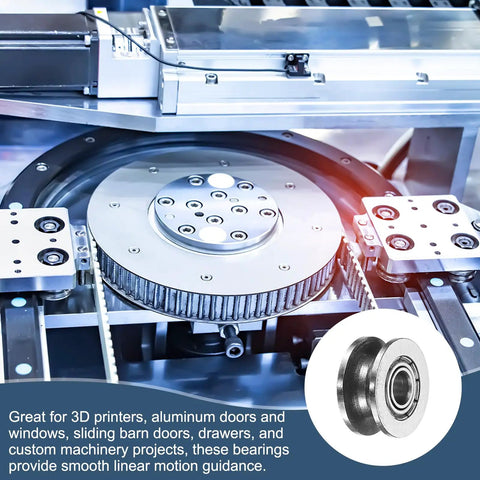 12 Pcs Small V Groove Pulleys 4x13x6mm Miniature Carbon Steel Ball Bearing Pulleys Replacement on CNC machine rail